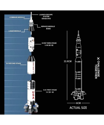 Saturn V Rocket Building Set (425PCS) City Space Rockets Spaceship Space Station Shuttle Launch Airplane Model Building Block...