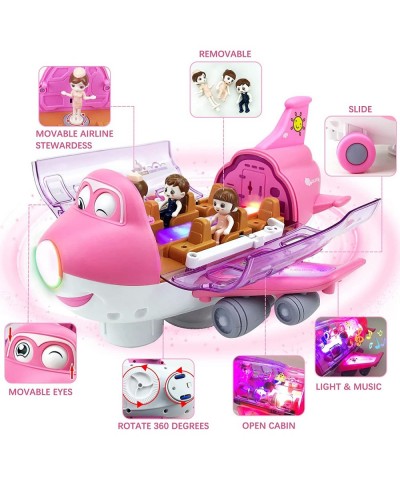 Airplane Toy for Kids Boys Girls 3-12 Years Old Toy Plane with LED Flashing Lights and Sounds Pink Airplane Model Playset for...