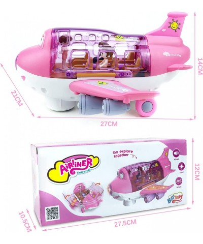 Airplane Toy for Kids Boys Girls 3-12 Years Old Toy Plane with LED Flashing Lights and Sounds Pink Airplane Model Playset for...