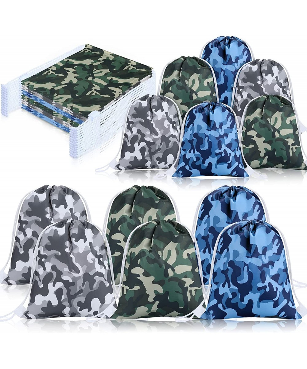 12 Pcs Camouflage Camo Drawstring Bags Military Army Travel Backpack Party Favor Goodie Pouch Sacks for Kids Favors Outdoor H...