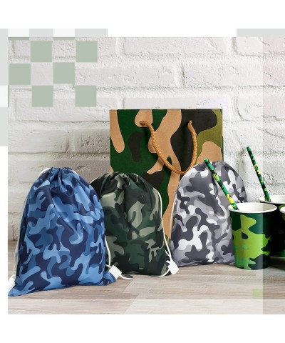 12 Pcs Camouflage Camo Drawstring Bags Military Army Travel Backpack Party Favor Goodie Pouch Sacks for Kids Favors Outdoor H...