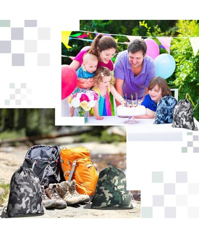 12 Pcs Camouflage Camo Drawstring Bags Military Army Travel Backpack Party Favor Goodie Pouch Sacks for Kids Favors Outdoor H...