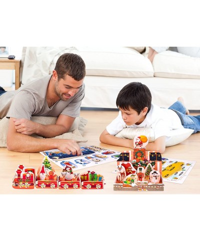 Christmas Crafts for Kids 3D Puzzles - Xmas Crafts Activities Train Party Supplies Favors Gifts $17.52 3-D Puzzles