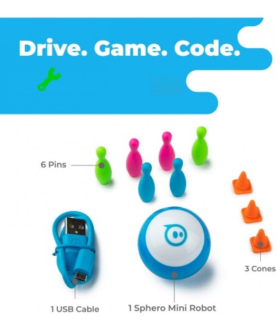 Mini (Blue) App-Enabled Programmable Robot Ball - STEM Educational Toy for Kids Ages 8 & Up - Drive Game & Code with Play & E...