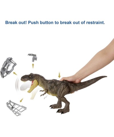 Jurassic World Camp Cretaceous Dinosaur Toy Stomp 'N Escape Tyrannosaurus Rex Action Figure with Stomping Motion $45.24 Kids'...