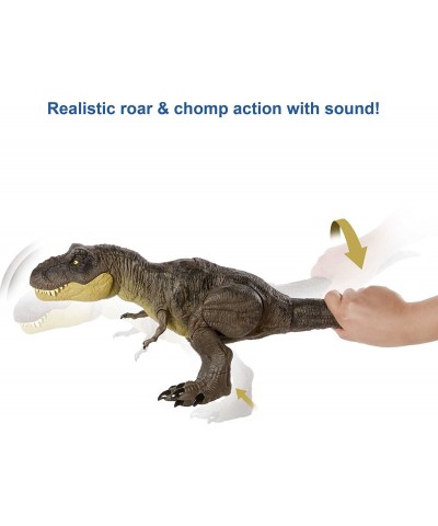 Jurassic World Camp Cretaceous Dinosaur Toy Stomp 'N Escape Tyrannosaurus Rex Action Figure with Stomping Motion $45.24 Kids'...