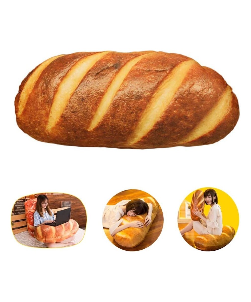 3D Simulation Bread Baguette Pillow Plush Stuffed Food Lumbar Back Cushion Soft 3D Butter Bread Cushion Throw Pillow for Sofa...