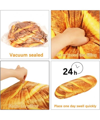 3D Simulation Bread Baguette Pillow Plush Stuffed Food Lumbar Back Cushion Soft 3D Butter Bread Cushion Throw Pillow for Sofa...