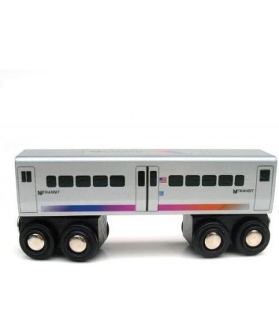 Munipals New Jersey Transit Wooden Railway Child Safe and Tested Wood Toy Trains (Comet V Commuter) $38.85 Toy Vehicle Playsets