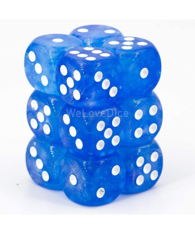 Borealis 16mm d6 Sky Blue/White Luminary Dice Block (12 dice) (27786) $18.09 Dice Games