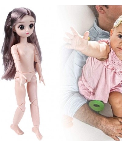 Flexible 22 Joints Figure Nude Female Body 30cm Doll with Big Eyes and Wig for DIY BJD Dolls(Shoes Included) (Straight Hair R...