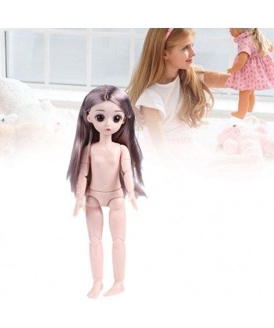 Flexible 22 Joints Figure Nude Female Body 30cm Doll with Big Eyes and Wig for DIY BJD Dolls(Shoes Included) (Straight Hair R...