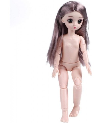 Flexible 22 Joints Figure Nude Female Body 30cm Doll with Big Eyes and Wig for DIY BJD Dolls(Shoes Included) (Straight Hair R...