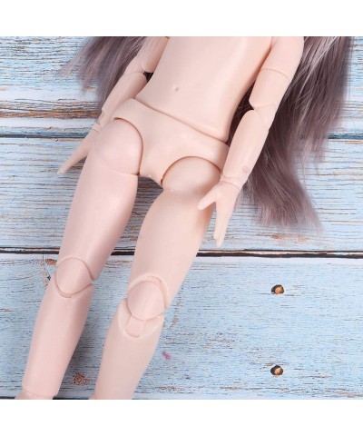 Flexible 22 Joints Figure Nude Female Body 30cm Doll with Big Eyes and Wig for DIY BJD Dolls(Shoes Included) (Straight Hair R...