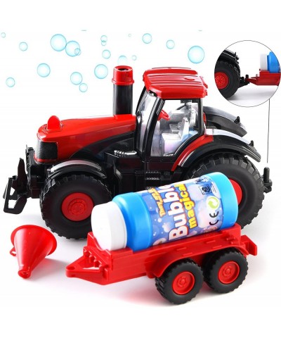 Bump & Go Bubble Blowing Farm Tractor Toy Truck with Lights Sounds and Action for Toddlers - Bubble Solution Included with To...