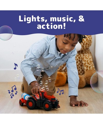 Bump & Go Bubble Blowing Farm Tractor Toy Truck with Lights Sounds and Action for Toddlers - Bubble Solution Included with To...