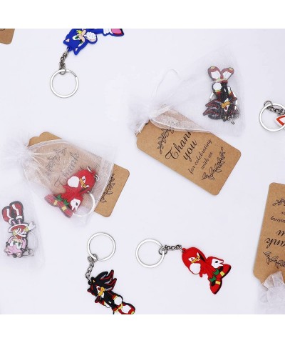 Cute Hedgehog Keychain for Goodie Bag Party Favors 24 Pack with Thank You Tag Cards and Drawstring Pouch Gifts Bag for Kids B...