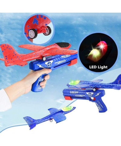 3 Pack Airplane Launcher Toy 13.3" LED Light Foam Glider Led Plane Flight Mode Catapult AirplaneAirplane Gun Launcher Toys Ou...