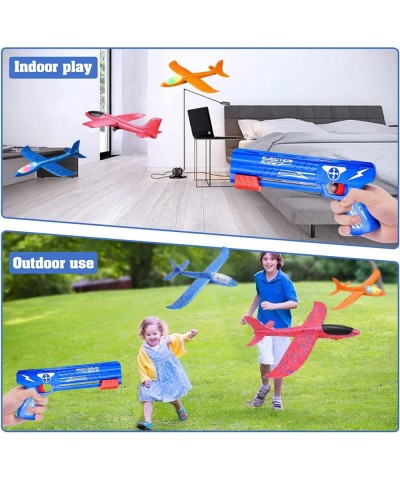 3 Pack Airplane Launcher Toy 13.3" LED Light Foam Glider Led Plane Flight Mode Catapult AirplaneAirplane Gun Launcher Toys Ou...