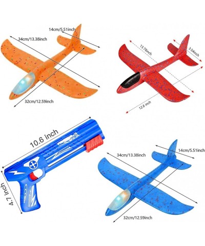 3 Pack Airplane Launcher Toy 13.3" LED Light Foam Glider Led Plane Flight Mode Catapult AirplaneAirplane Gun Launcher Toys Ou...