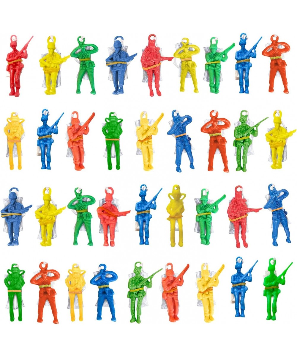 Mini Paratroopers with Parachutes Bulk Pack of 36 Vinyl Parachute Men Toy in Assorted Colors Durable Plastic Army Guys Playse...