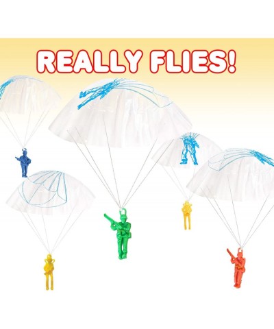 Mini Paratroopers with Parachutes Bulk Pack of 36 Vinyl Parachute Men Toy in Assorted Colors Durable Plastic Army Guys Playse...