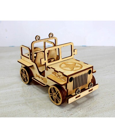 Wooden 3D Puzzle Military Jeep - Desk Organizer Pen Stand Card Holder - Easy to Assemble $40.78 Executive Desk Toys