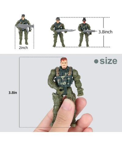 Soldier Action Figures Toy 8 Army Men with Weapons Accessories Removable Body Adjustable Arms Legs Military Playset Gift for ...