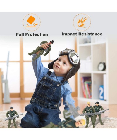 Soldier Action Figures Toy 8 Army Men with Weapons Accessories Removable Body Adjustable Arms Legs Military Playset Gift for ...