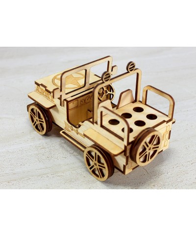 Wooden 3D Puzzle Military Jeep - Desk Organizer Pen Stand Card Holder - Easy to Assemble $40.78 Executive Desk Toys