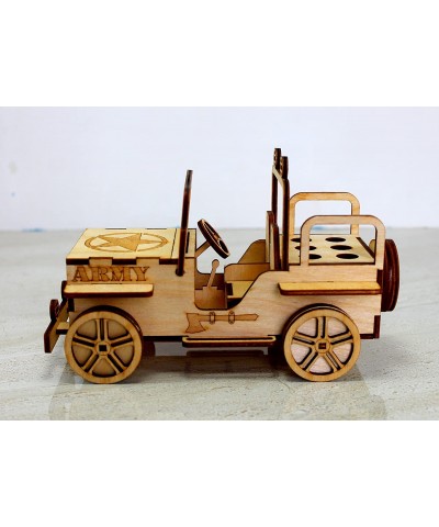 Wooden 3D Puzzle Military Jeep - Desk Organizer Pen Stand Card Holder - Easy to Assemble $40.78 Executive Desk Toys