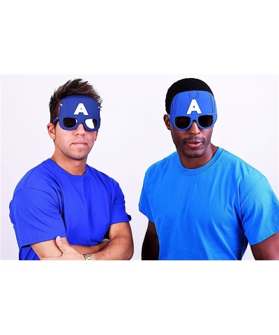 Costume Sunglasses Large Captain America Party Favors UV400 Blue/White $18.34 Kids' Dress-Up Accessories