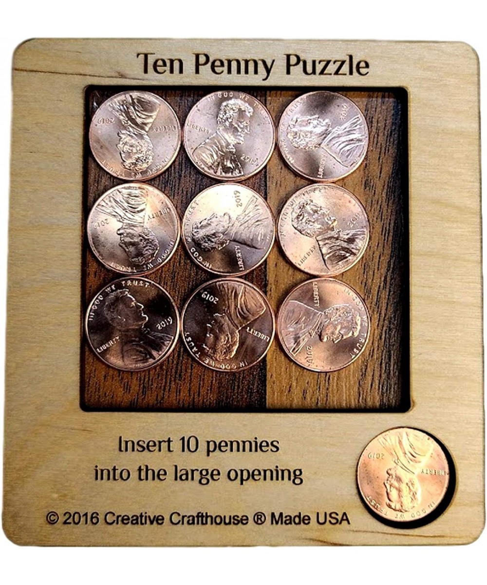 10 Penny Puzzle - A Circle Packing Problem - Ten Mint Pennies are Included $18.94 Brain Teaser Puzzles