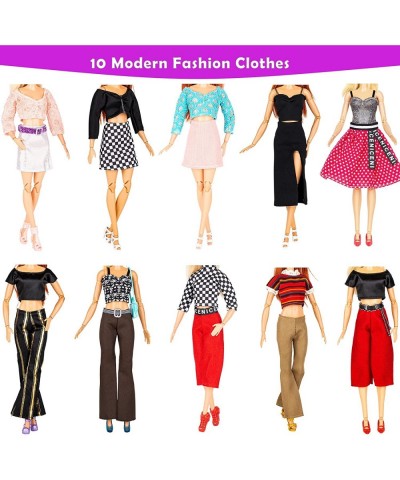 2023 New Modern Clothes and Accessories - 39 Items Gift Set 10 Sets Modern Series Outfit Include 5 Dresses 5 Top 5 Pants and ...