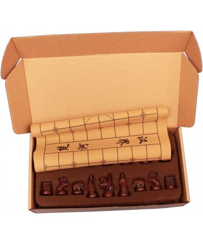 Chinese Chess Traditional Xiangqi Board Game with Resin Chess Pieces Leather Travel Chess Set Retro Terracotta Warriors Chess...