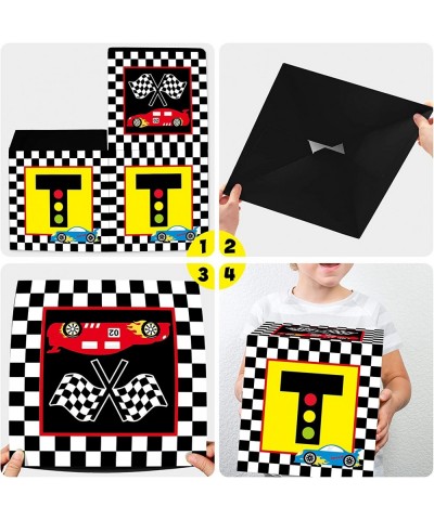 Race Car Birthday Balloon Boxes Decorations Including Racing Party Boxes Block Red Yellow Black Latex Balloons for Two Fast 2...