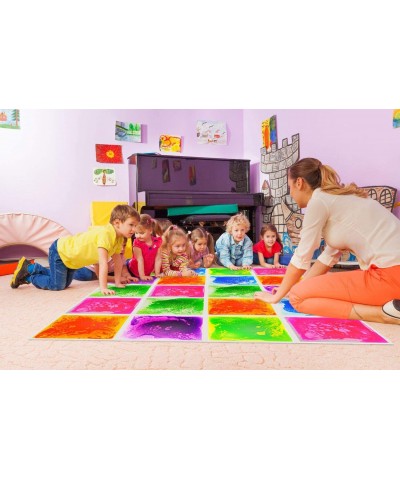 Liquid Sensory Floor Decorative Tiles 11.8"x11.8" Square Red 4 Tiles $90.84 Kids' Art Clay & Dough