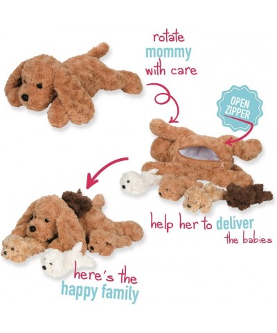 Puppy Stuffed Animals for Girls Ages 3 4 5 6 7 8 Years Snugababies Stuffed Mommy Dog with 4 Baby Puppies in her Tummy Toy Pil...