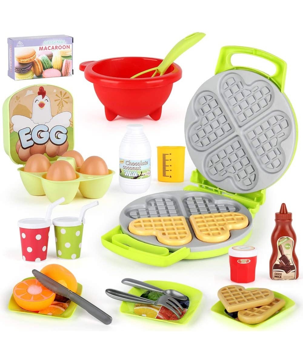 27 Pack Waffle Play Food Toys for Toddlers Kitchen Sets for Kids New Sprouts Waffle Time Variety Toys Gift for Kid Children E...