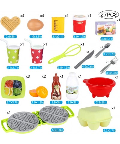 27 Pack Waffle Play Food Toys for Toddlers Kitchen Sets for Kids New Sprouts Waffle Time Variety Toys Gift for Kid Children E...