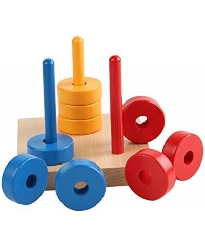 Sorting Stacking Toy for Toddlers Colored Discs on 3 Colored Dowels $43.30 Early Development & Activity Toys