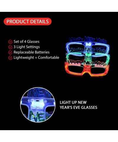 Set of 4 LED Light Up Happy New Year's Glasses $43.89 Kids' Party Favor Sets