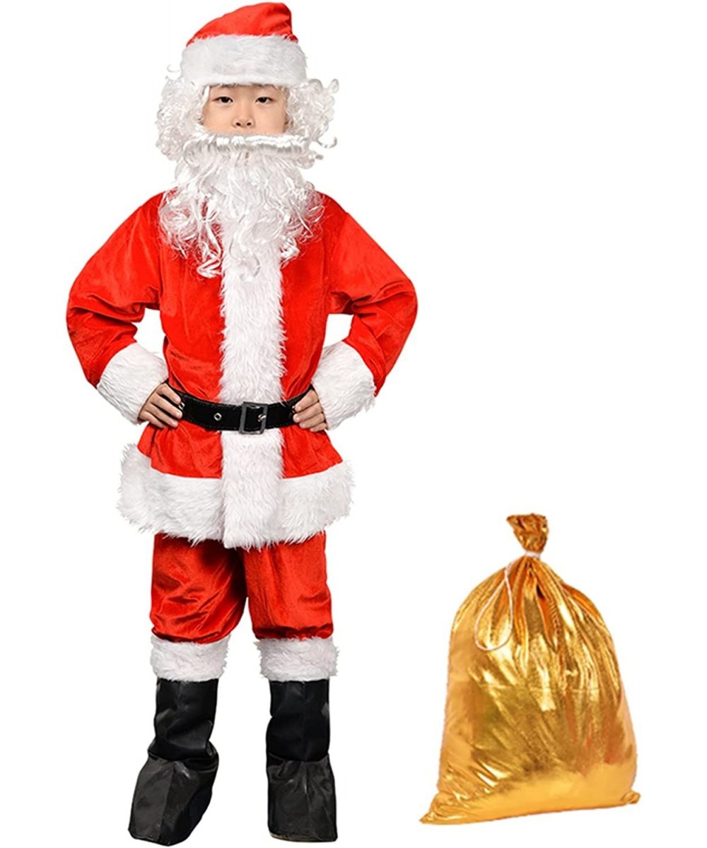 Kids Santa Claus Costume Children's Christmas Deluxe Santa Suit Outfit Party Cosplay Costumes for Boys Kids 9 PCS $59.67 Kids...