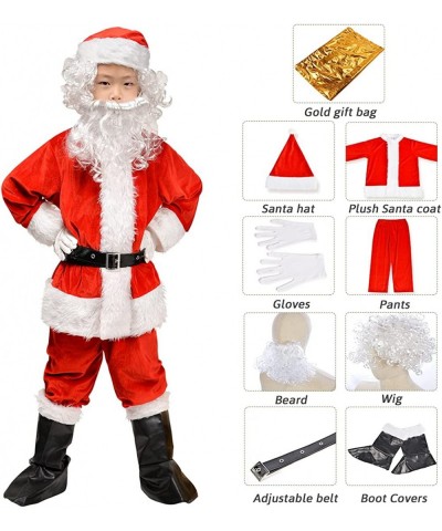 Kids Santa Claus Costume Children's Christmas Deluxe Santa Suit Outfit Party Cosplay Costumes for Boys Kids 9 PCS $59.67 Kids...