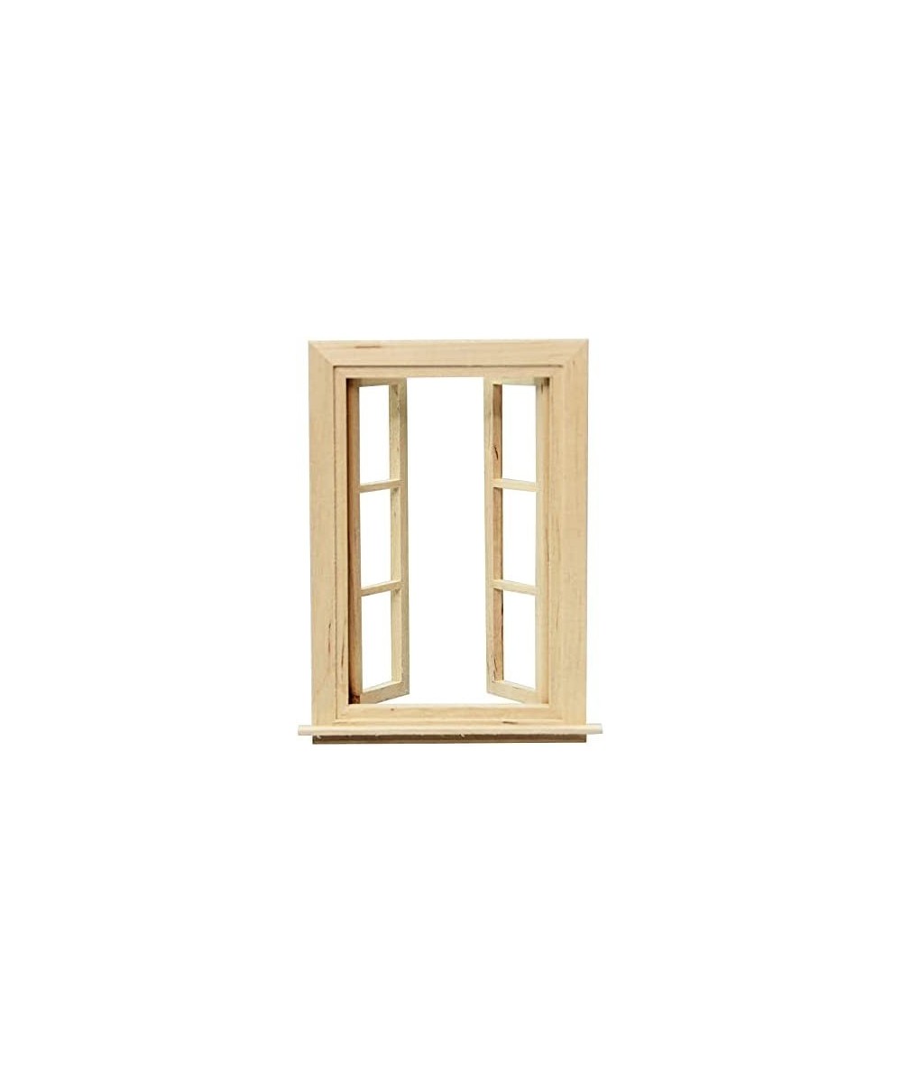 Dollhouse Window for Crafts Double Door Miniature Furniture 6 Pane Mini Scene Accessory DIY Pretend Play High Simulation Mode...