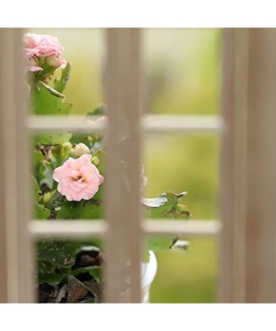 Dollhouse Window for Crafts Double Door Miniature Furniture 6 Pane Mini Scene Accessory DIY Pretend Play High Simulation Mode...