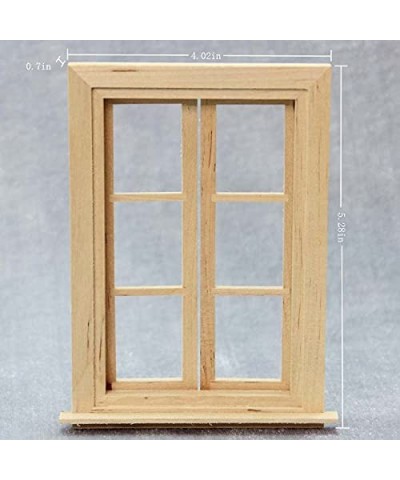 Dollhouse Window for Crafts Double Door Miniature Furniture 6 Pane Mini Scene Accessory DIY Pretend Play High Simulation Mode...