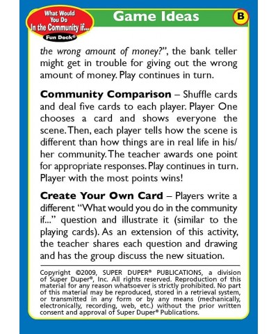 | What Would You Do in The Community If… Fun Deck | Social Skills Flash Cards | Educational Learning Materials for Children $...