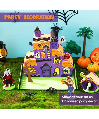 2 Pack Halloween EVA Haunted Castle House 3D Foam Haunting Castle Craft Gingerbread House Kit Halloween Art and DIY Kit for K...