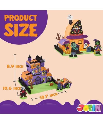 2 Pack Halloween EVA Haunted Castle House 3D Foam Haunting Castle Craft Gingerbread House Kit Halloween Art and DIY Kit for K...